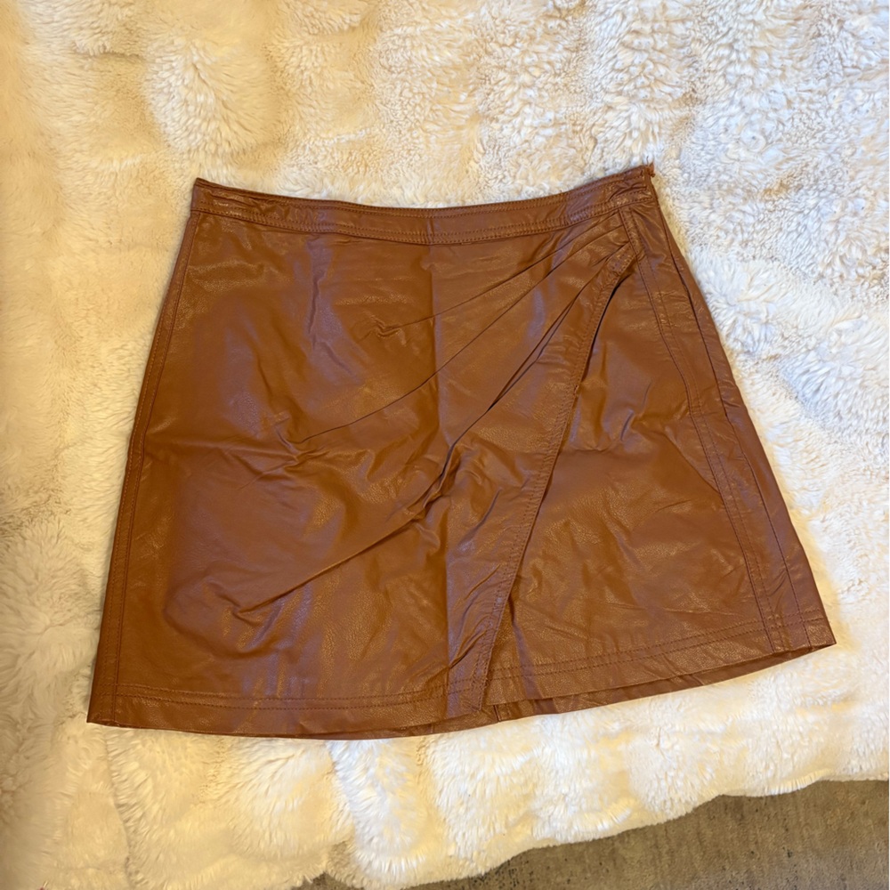 Brown Leather Skirt